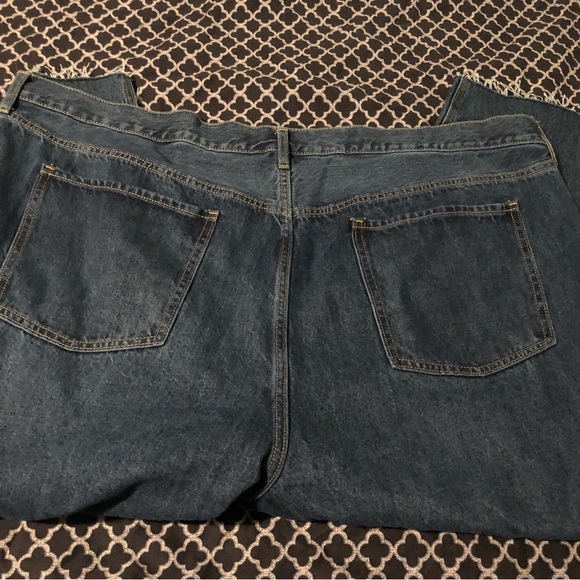 Old Navy Denim - Old Navy High Rise Slouchy Straight Cropped Distressed Jeans Sz 30X25 Button Fly